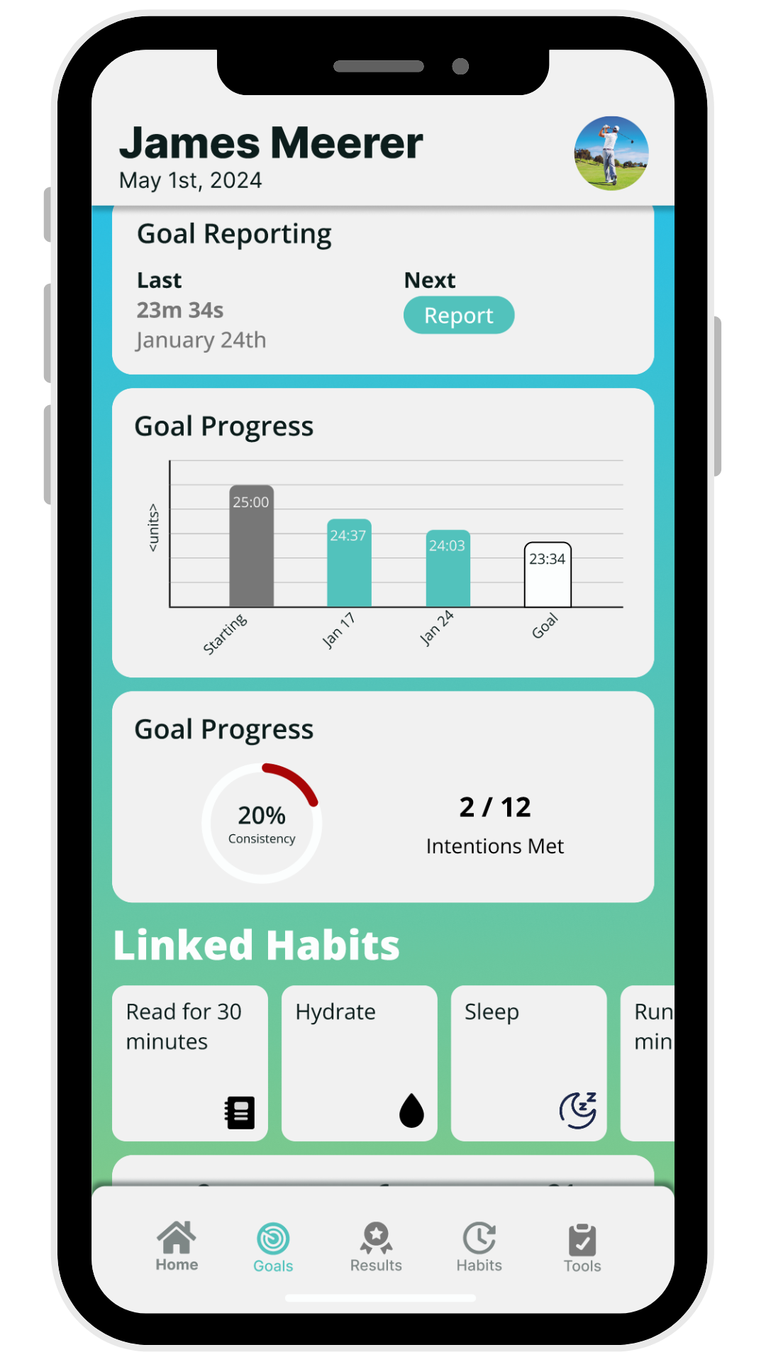 Progress tracking interface